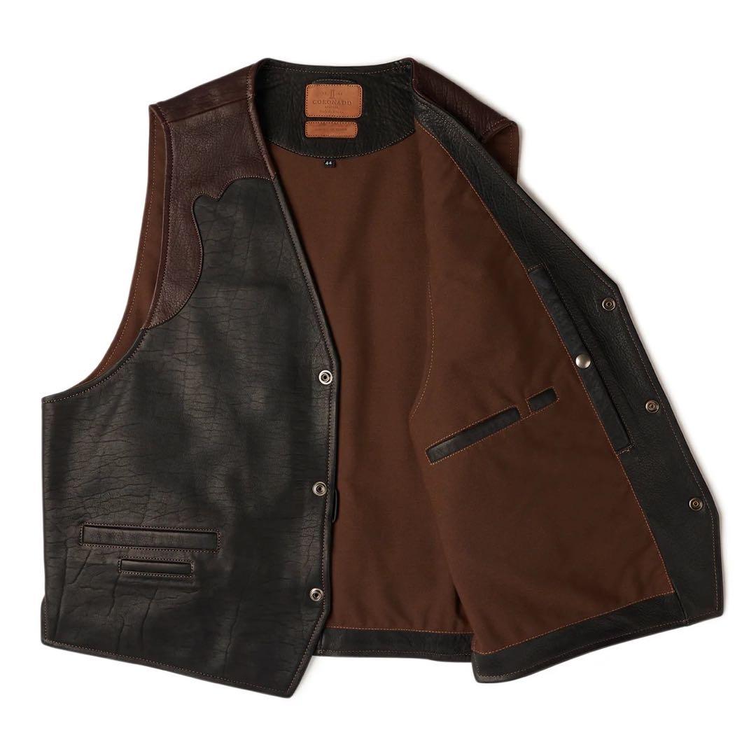 美品 CORONADO LEATHER コロナドレザー　USA ベスト バイソン