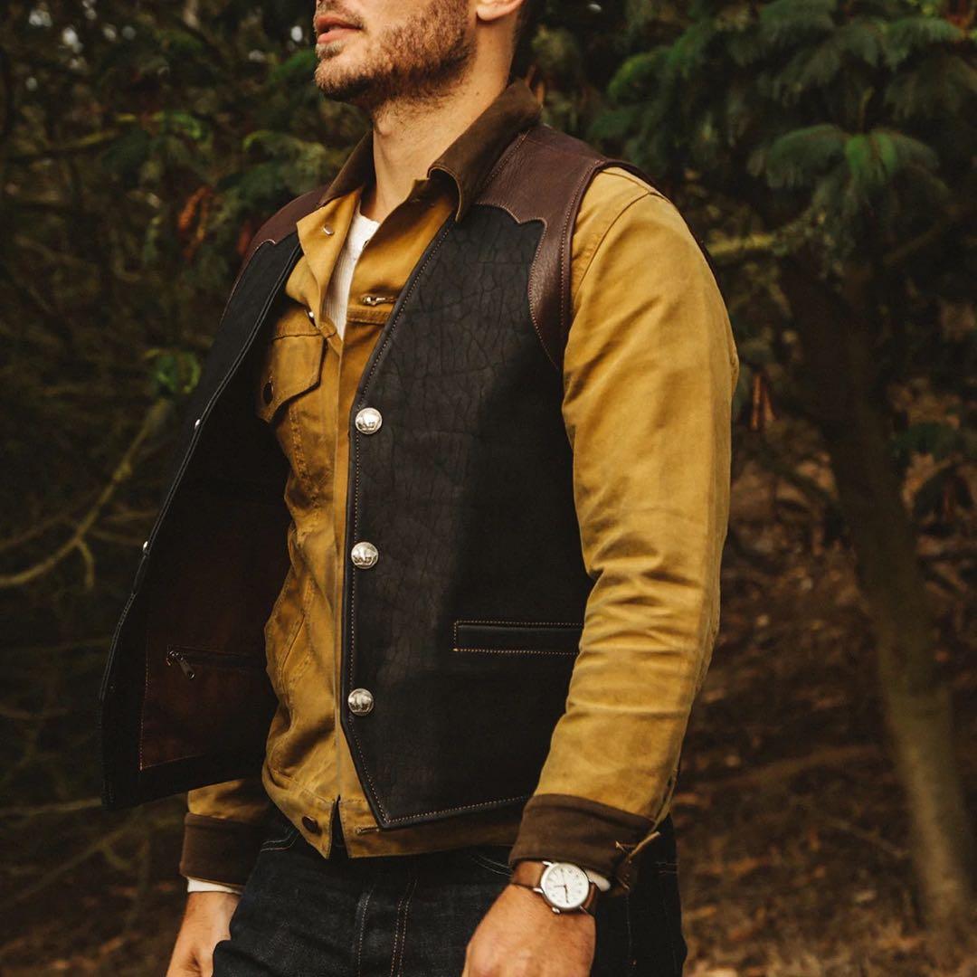 美品 CORONADO LEATHER コロナドレザー　USA ベスト バイソン