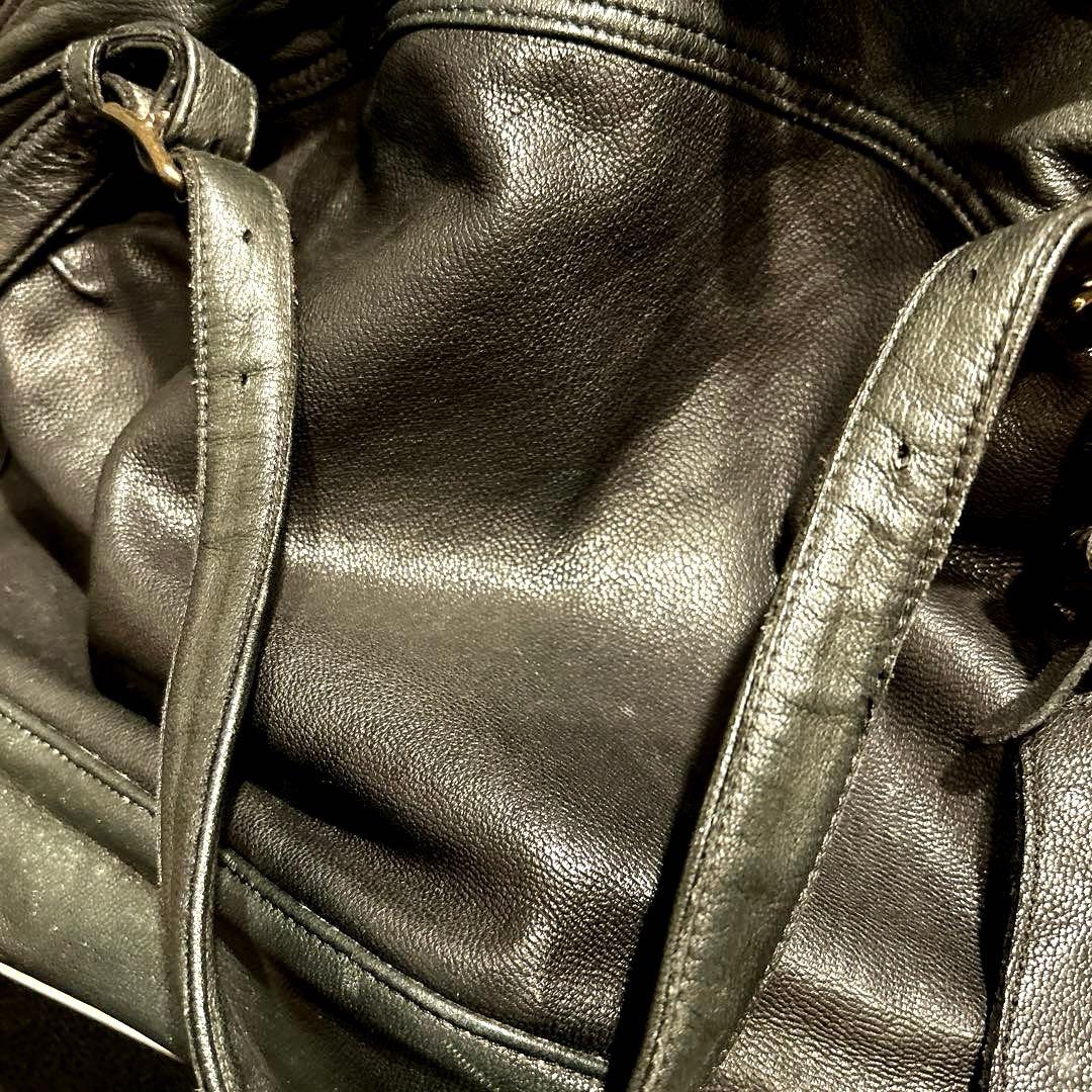 バッグ Christian Peau Leather Boston Bag Black