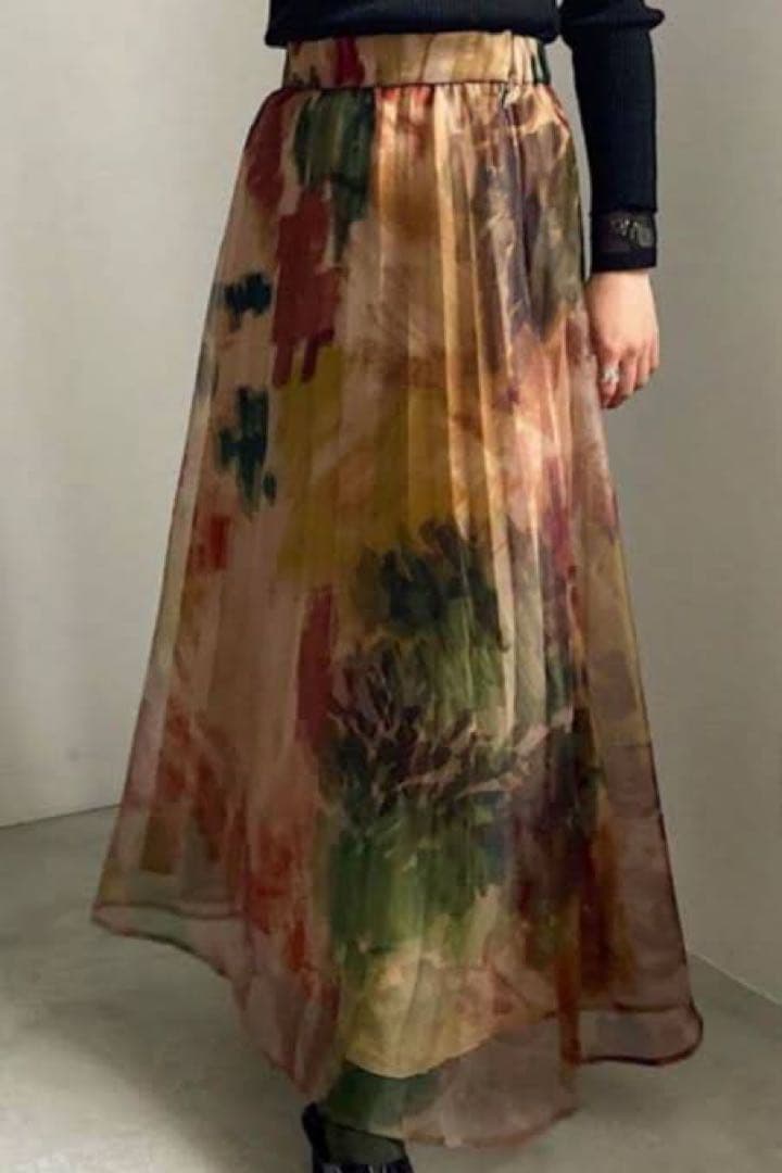 アメリ ヴィンテージ UND WILLOW PAINT PLEATS SKIRT