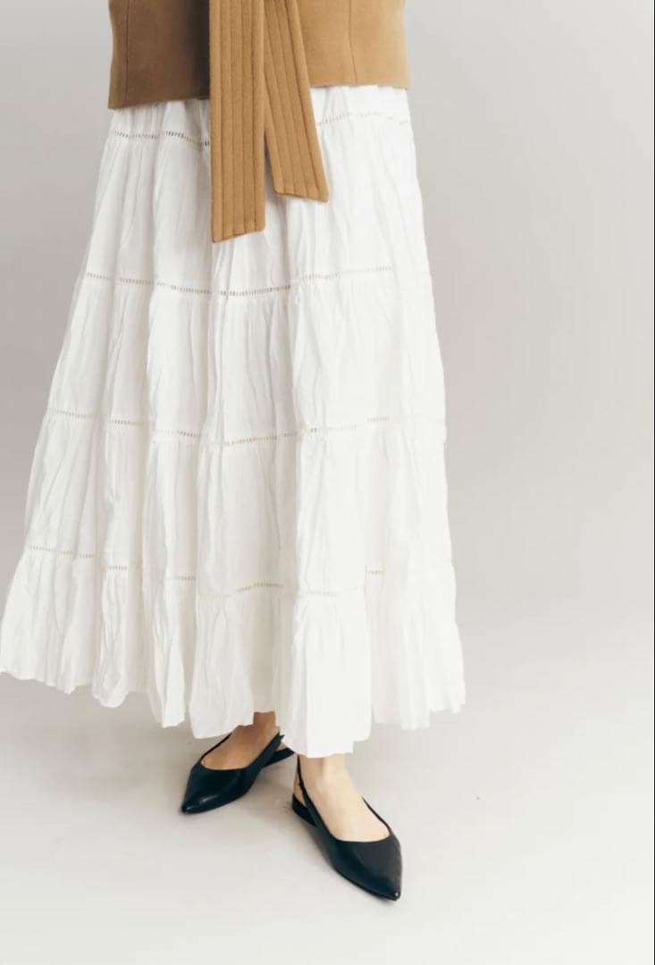 スカート Laubeblanc Cotton Tiered skirt White