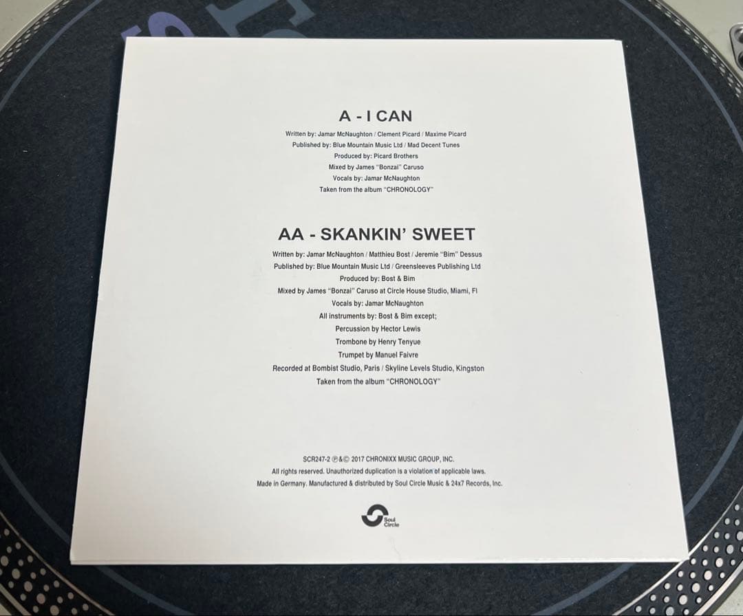 Chronixx I Can / Skankin' Sweet 7インチ　限定盤