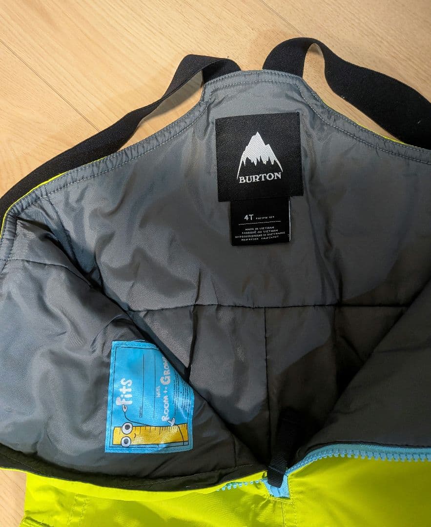 Burton 子ども用スノーボードウェア 蛍光イエロー