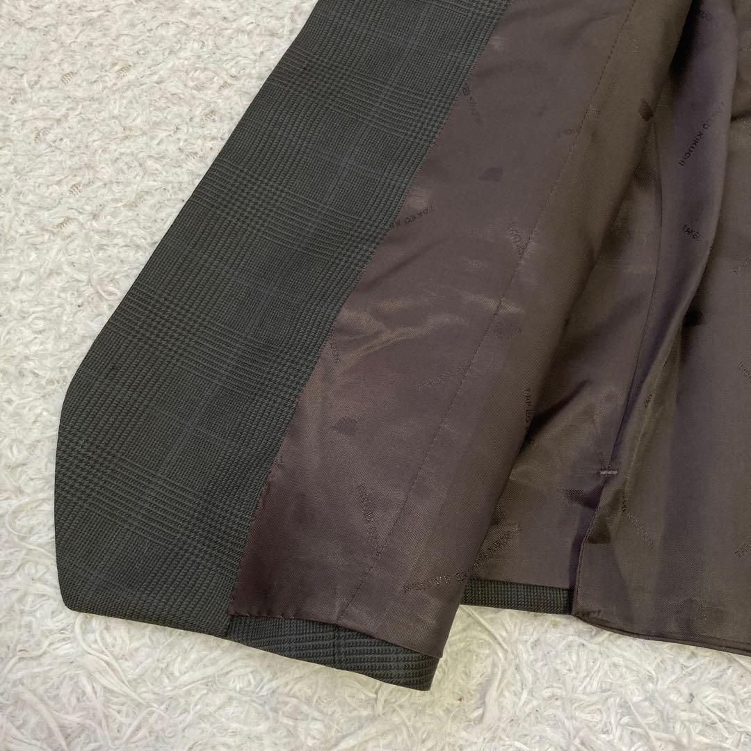 《美品》 TAKEO KIKUCHI ジレ スーツベスト ブラウン L チェック
