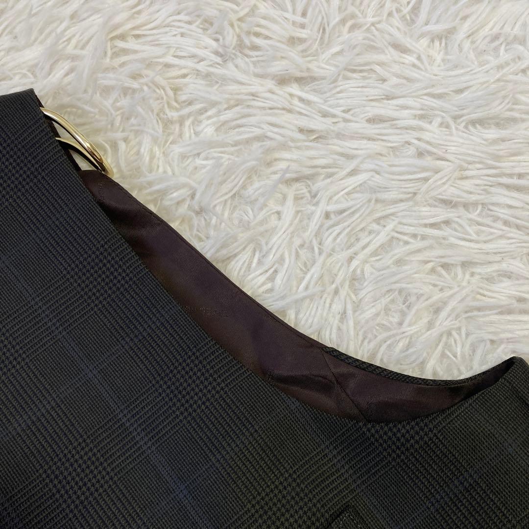 《美品》 TAKEO KIKUCHI ジレ スーツベスト ブラウン L チェック