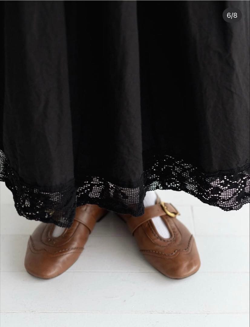 【ドレミ】ROBE de PEAU 裾レースオーバーラップスカート
