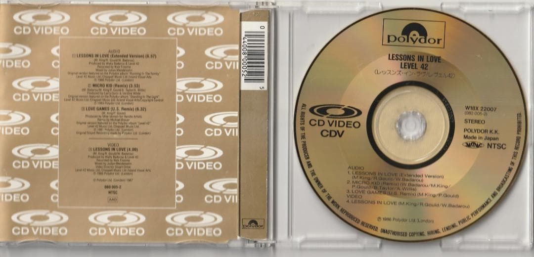 LEVEL 42　LESSONS IN LOVE　 CDビデオ　ゴールド盤