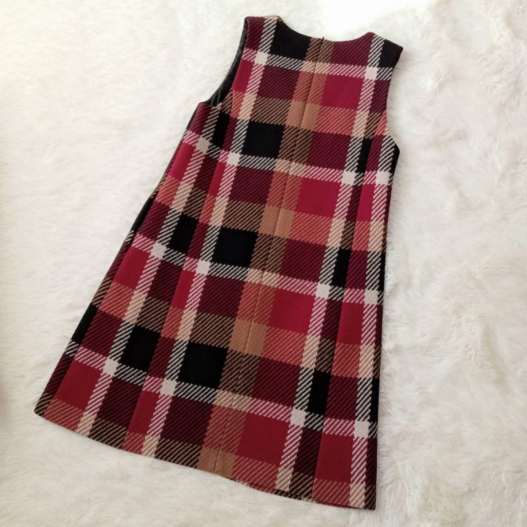 【極美品】ブルーレーベルクレストブリッジ ジャンパースカート　ウール　Vネック