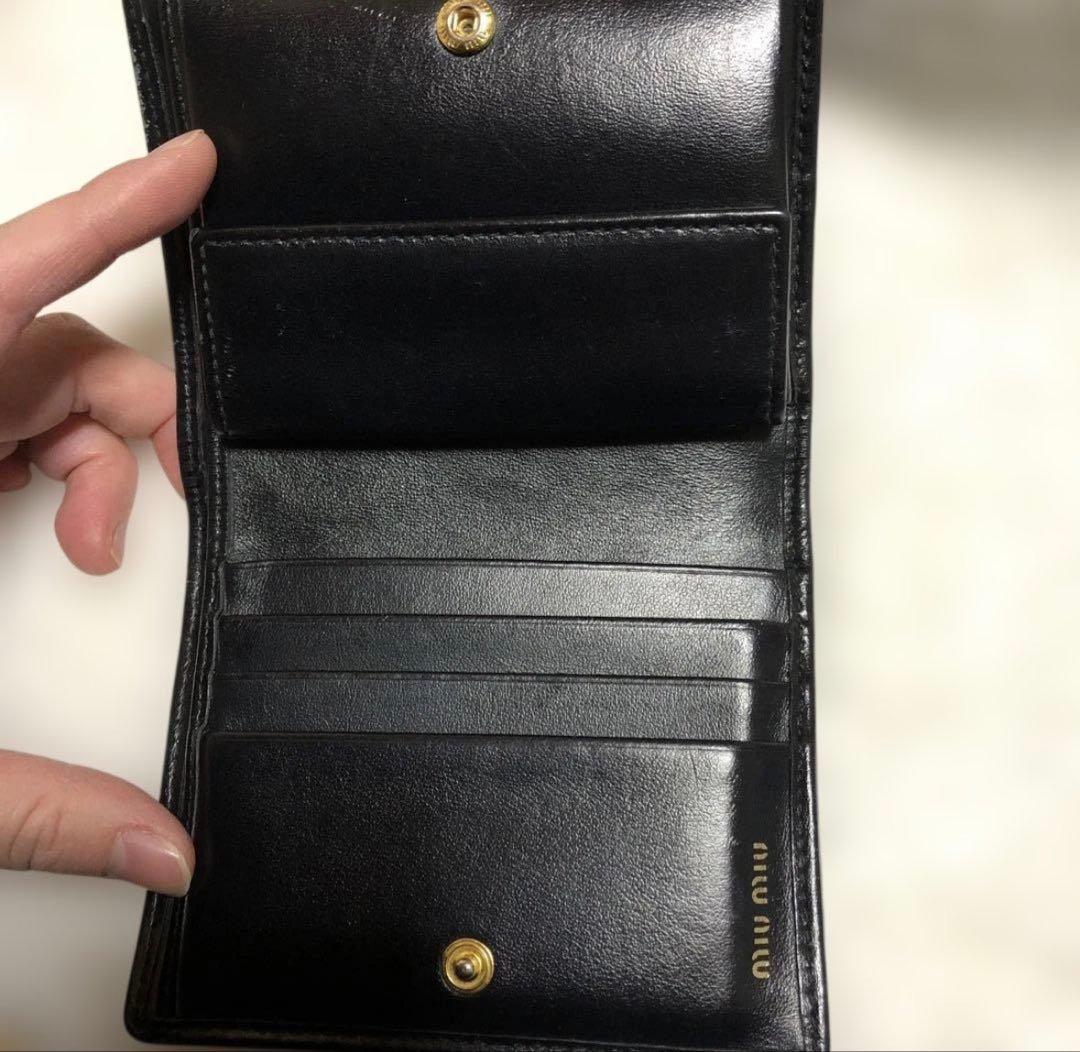 な*ゆ様 ゆ*う様 miu miu 二つ折り財布 ブラック RFID 箱・付属品