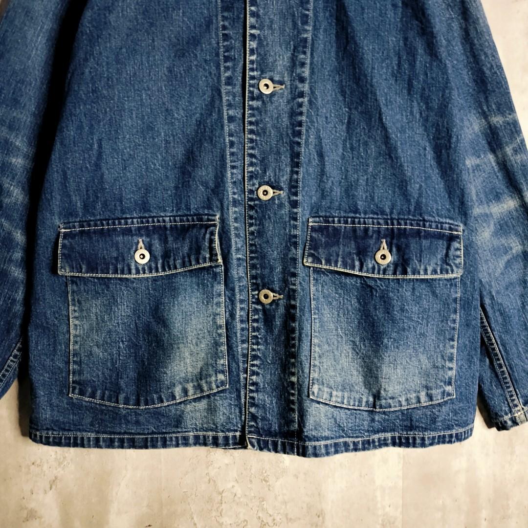 ヒューマンメイド 刺繍 フェルトワッペン 両面ロゴ デニム カバーオール L