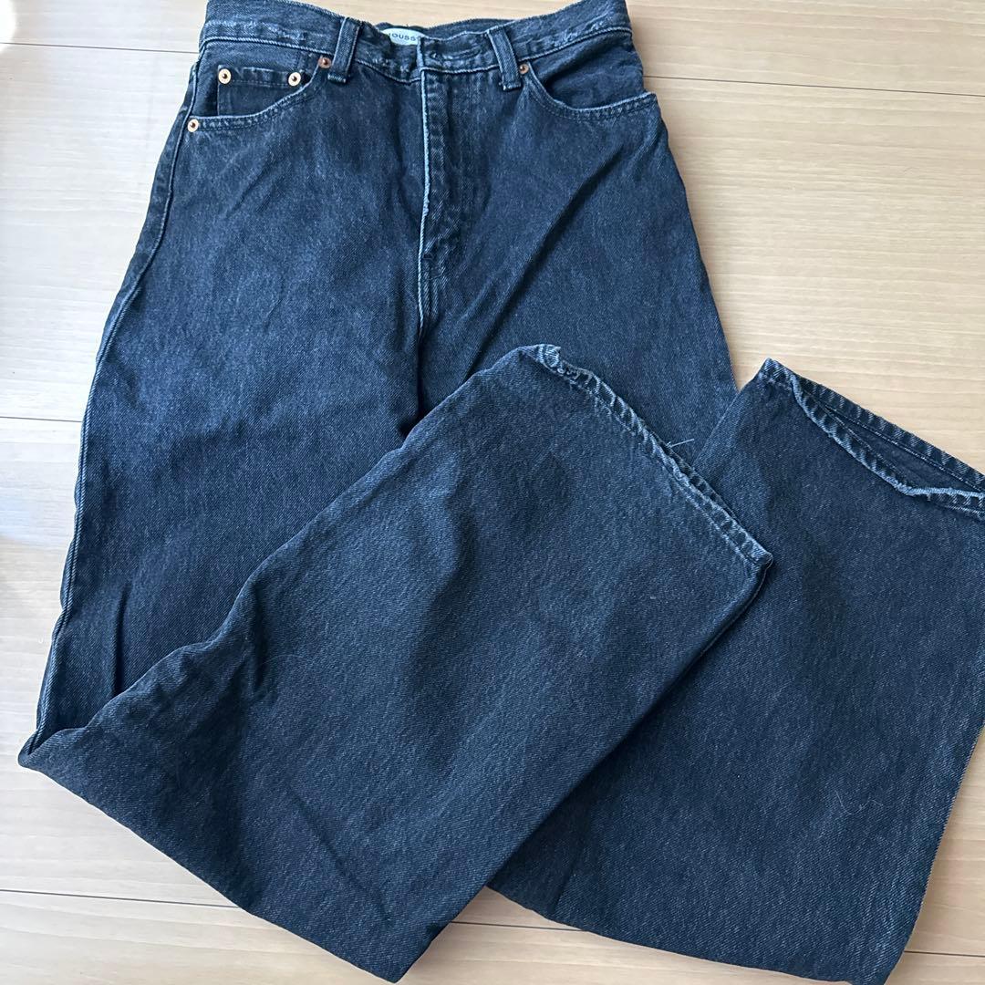 パンツ moussy HW 90S BLK STRAIGHT