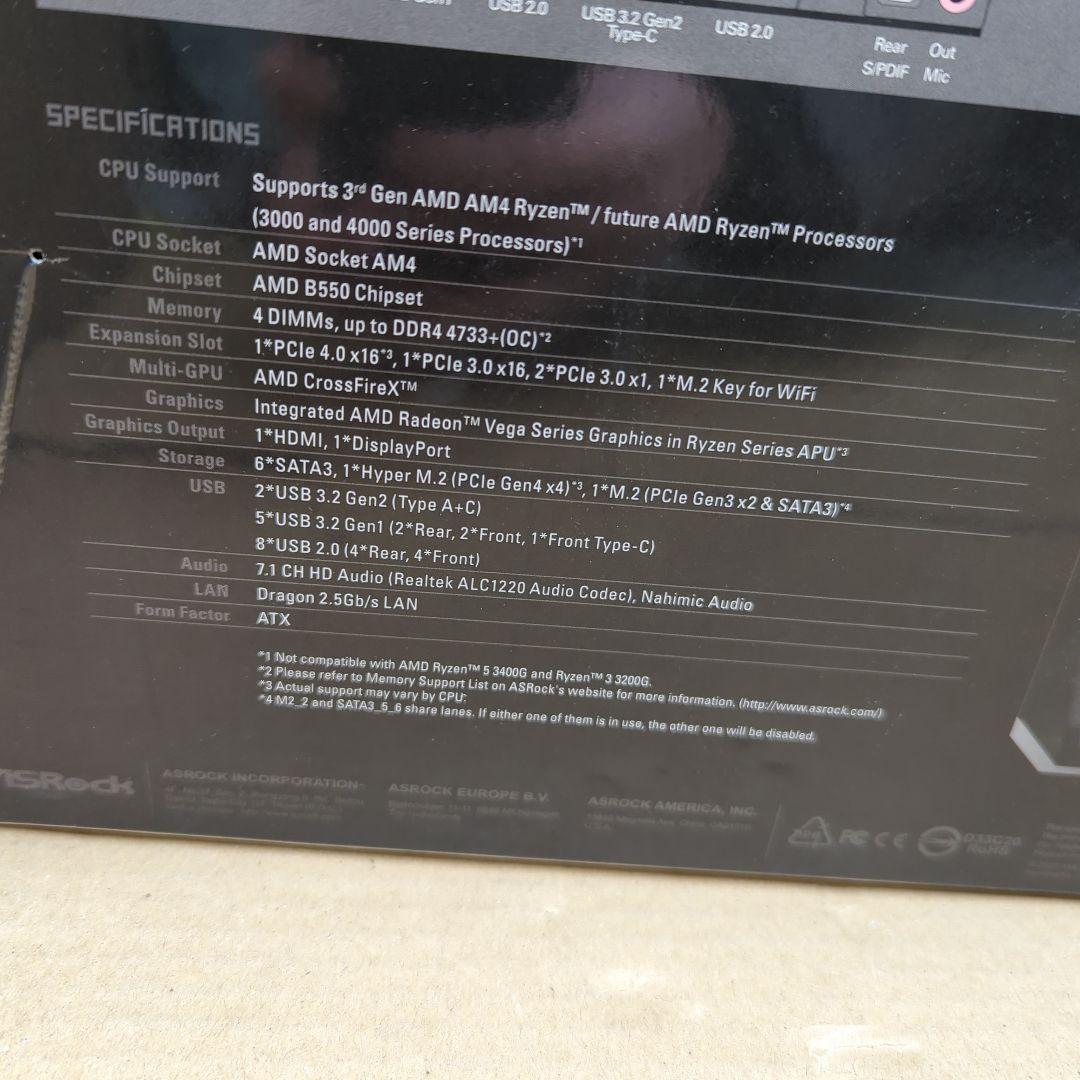 ASRock AMD　SOCKET　AM4　B550 Steel Legend