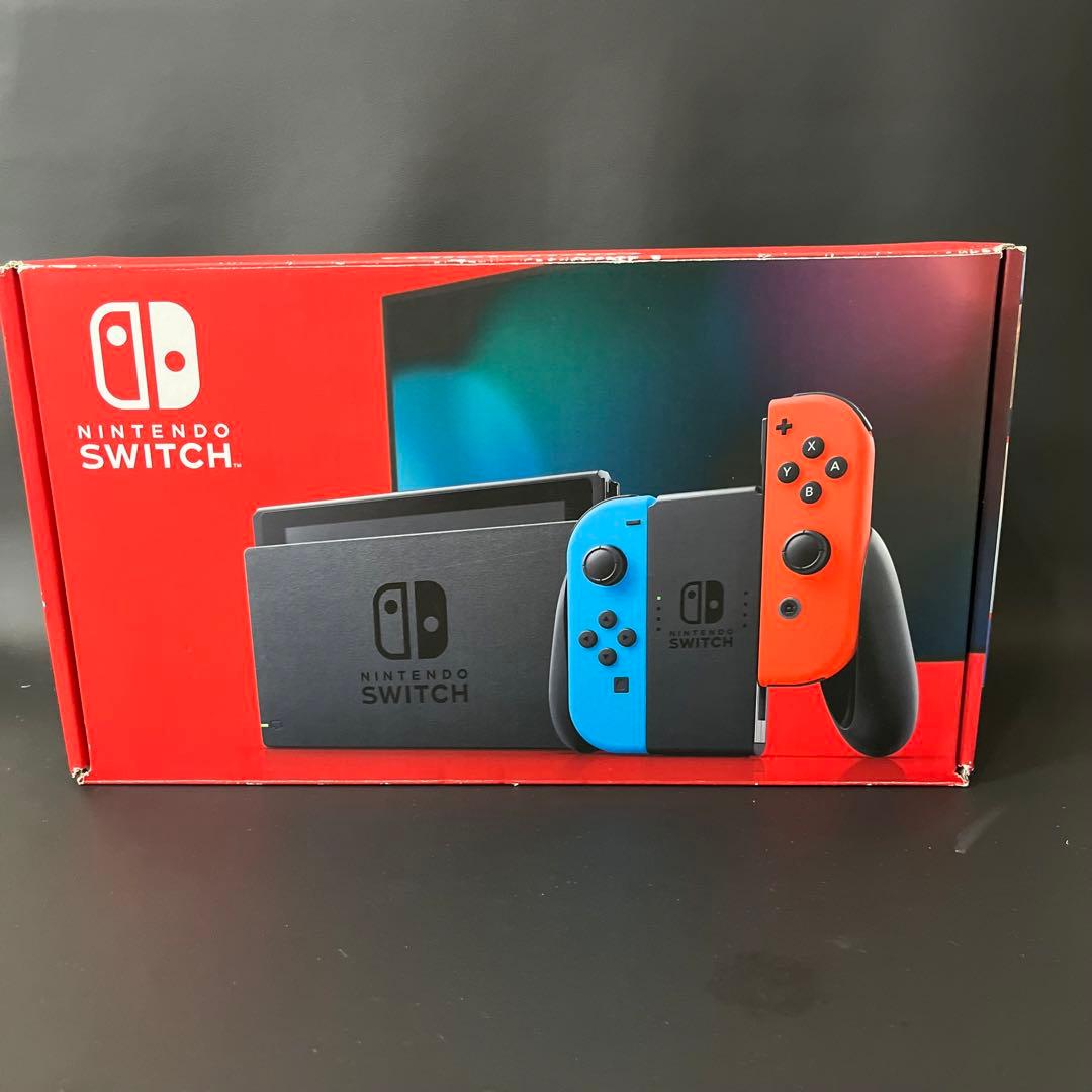 【美品/バッテリー強化版/箱付き】Nintendo Switch 本体 青/赤