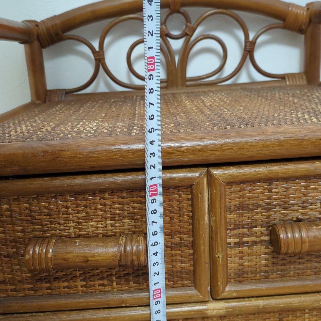 ラタン 引き出し箪笥 昭和レトロ チェスト 5段6杯 アンティーク家具
