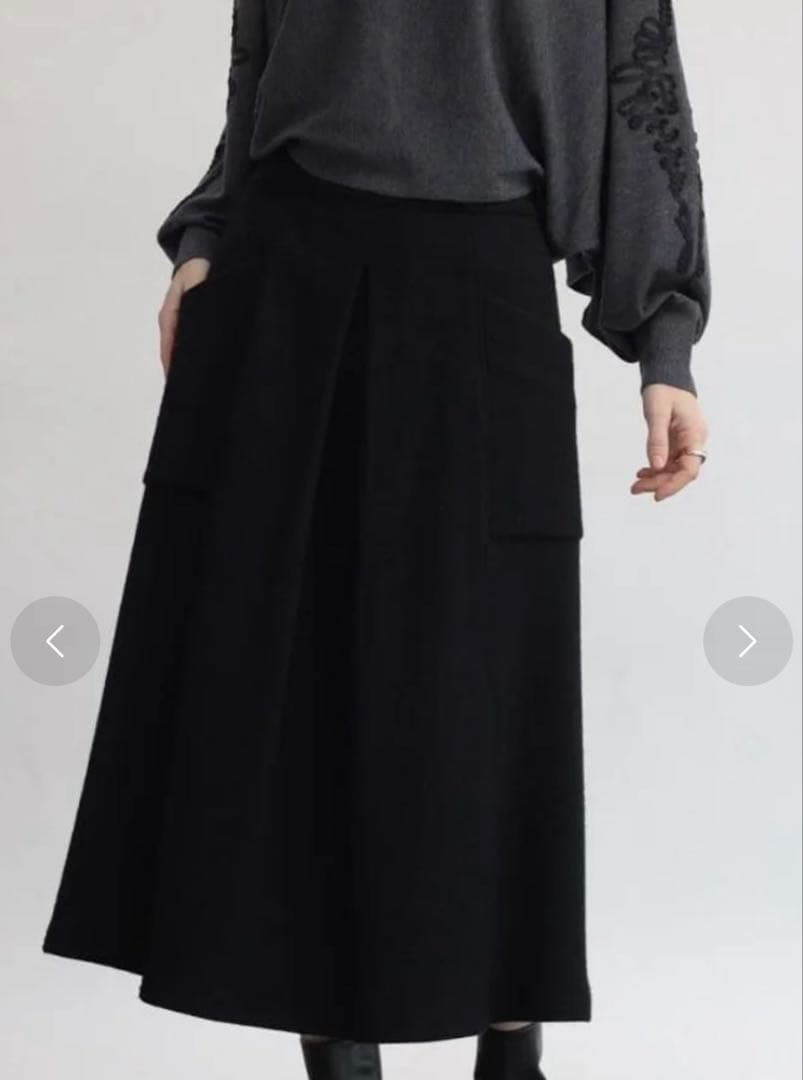 新品　aga 定価¥2万1000円　ウール　ロングスカート　スコットクラブ　黒