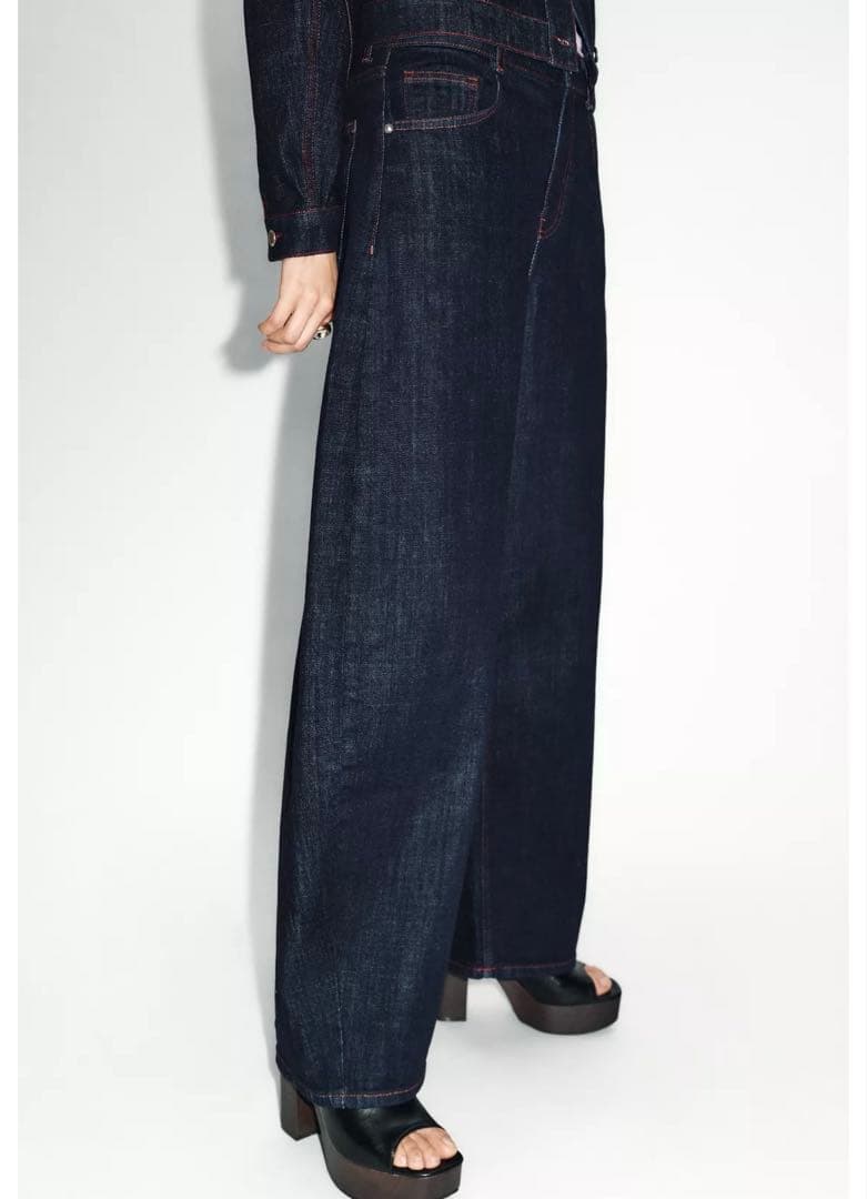 タグ付新品★ZARAのZ1975ハイウエストバレルフィットデニムパンツ★EU36