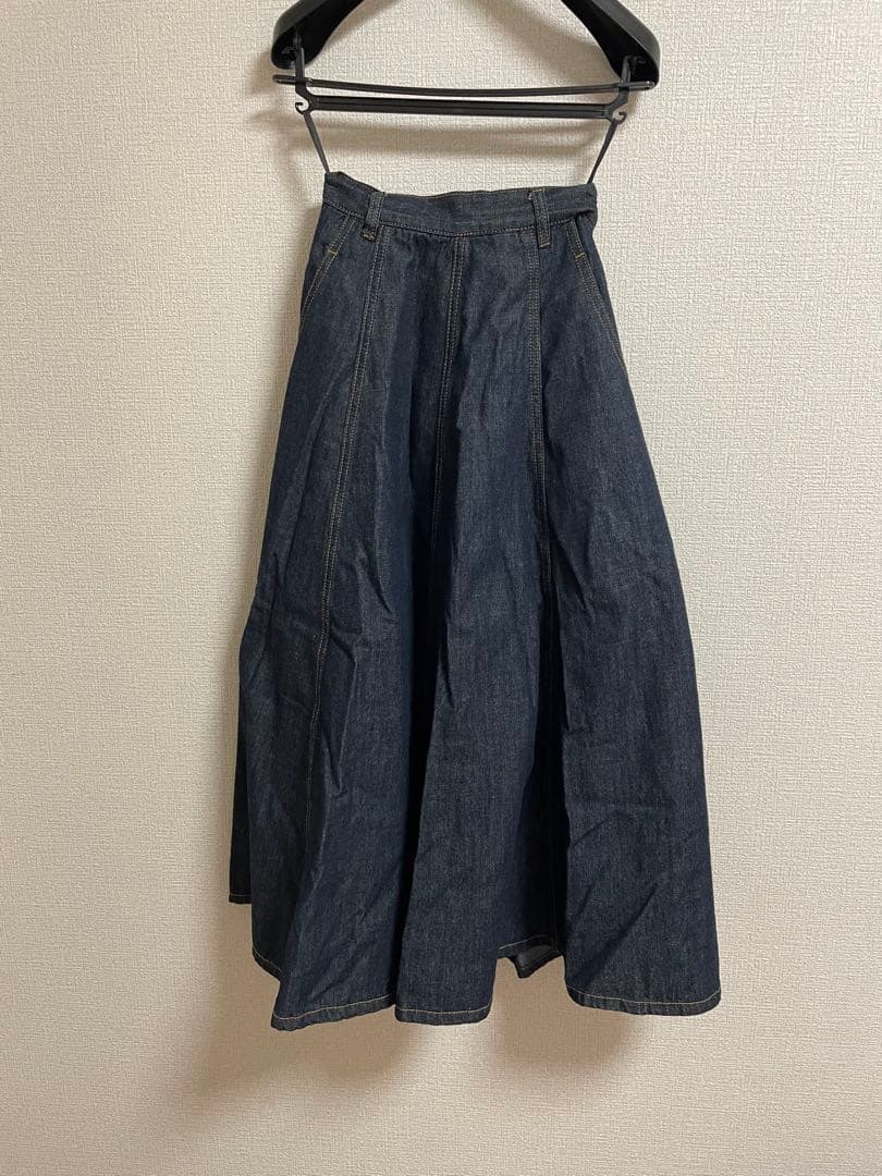 Tnewties ハイウエストデニムスカート ネイビー