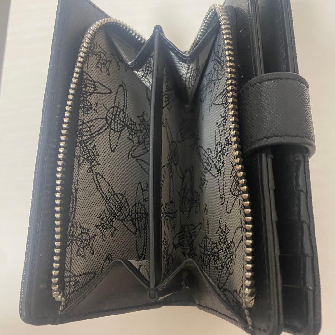vivienne westwood 二つ折り財布　ディアマンテ　ハート　ブラック