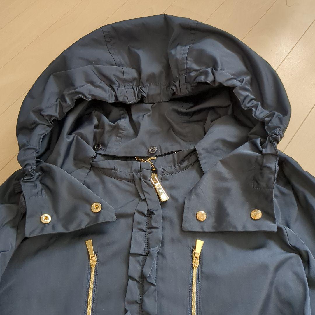 MARELLA ネイビー フリル付きスプリングコート
