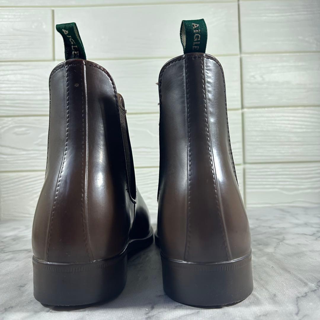 AIGLE ブラウン サイドゴアブーツ レザー 24㎝相当