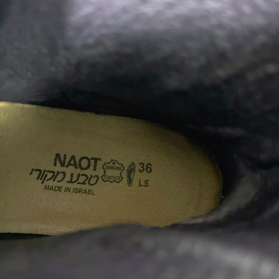極美品 NAOT クラウディア ショートブーツ 36 本革 マットブラック 黒