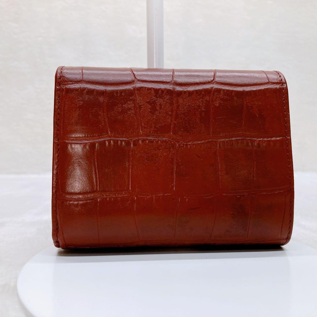 ✨綺麗✨セリーヌ スモールトリフォールドウォレット クロコ型押し レザー 財布