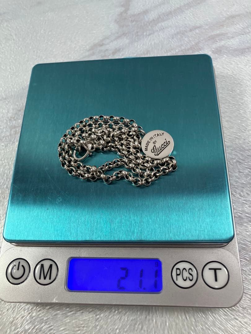 【超美品】GUCCI メダルネックレス 男女兼用 シルバー925 ラウンドロゴ