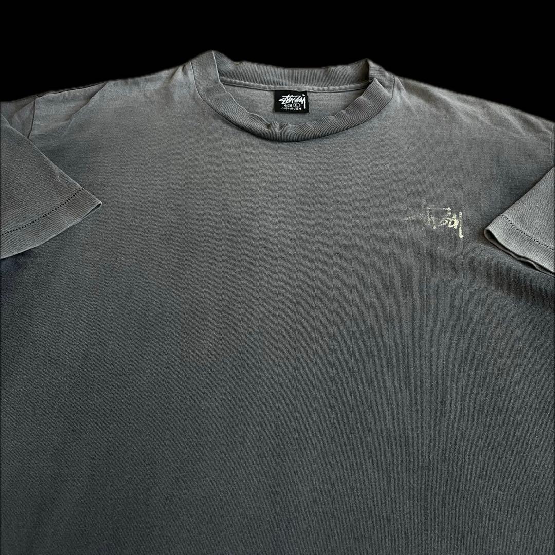 “鬼フェード” old stussy 80s 黒タグ Sクラウン Tシャツ L