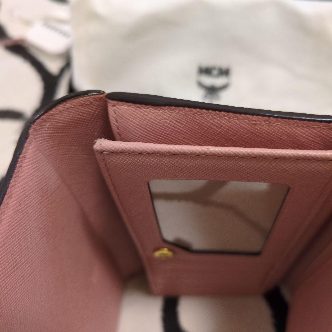 MCM 三つ折り財布 ベージュ/ピンク
