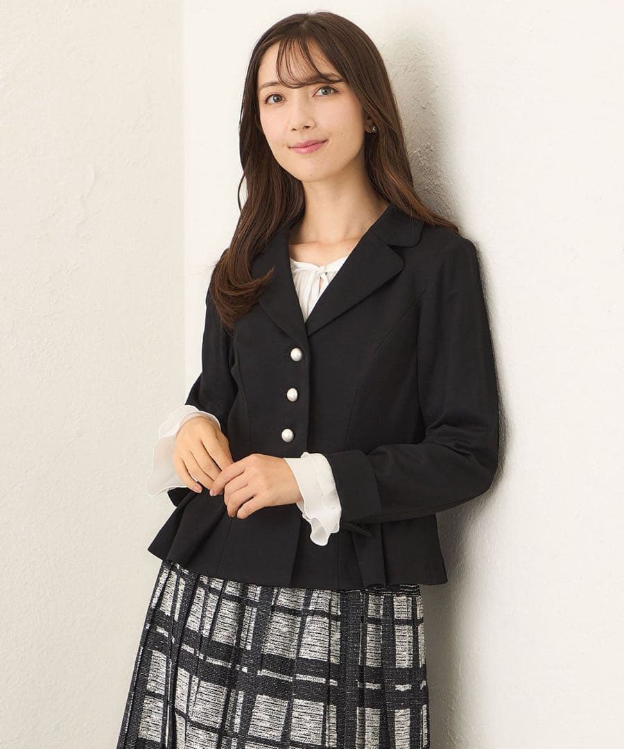 【新品】TO BE CHIC モクロディ ウエストタックジャケット ブラック
