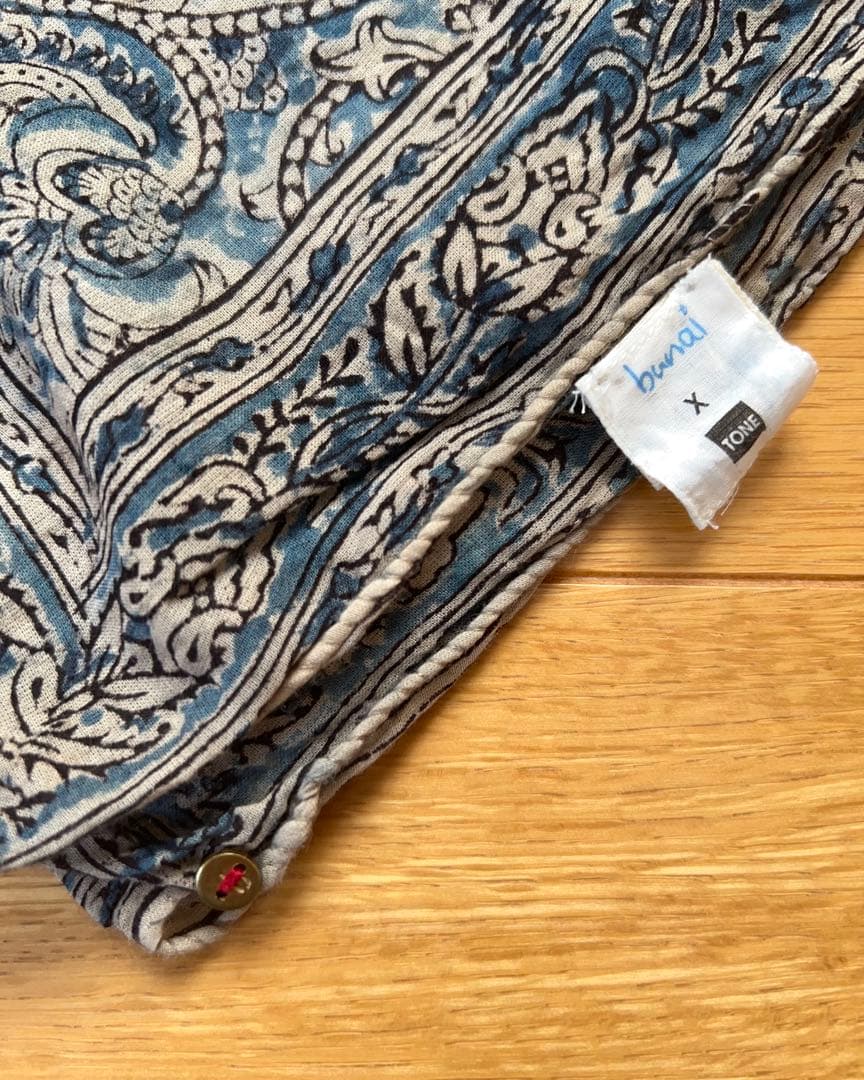 bunai×tone ボタニカルブロックプリントカディストール　indigo
