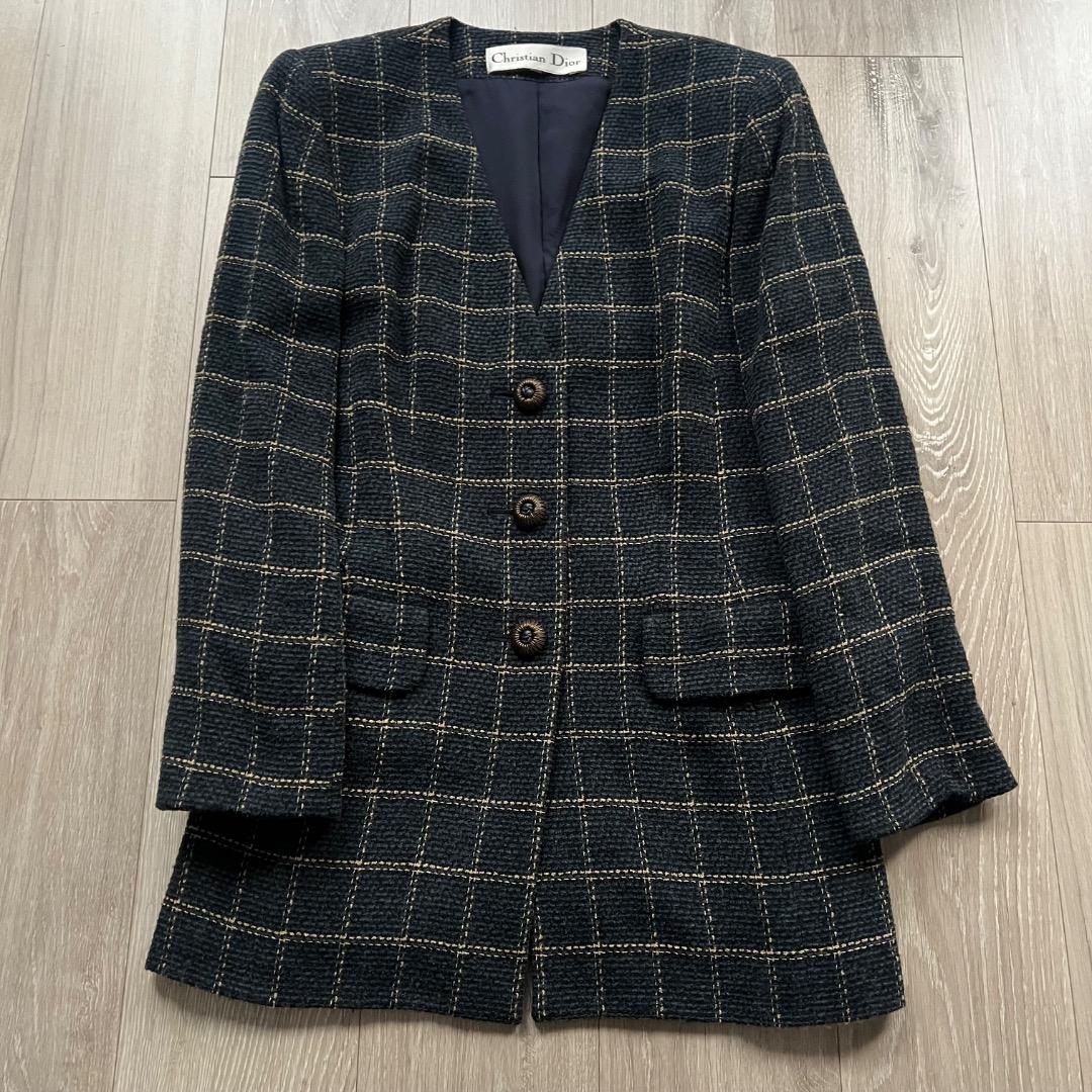 専用Christian Dior ツイード ジャケット チェック ウール