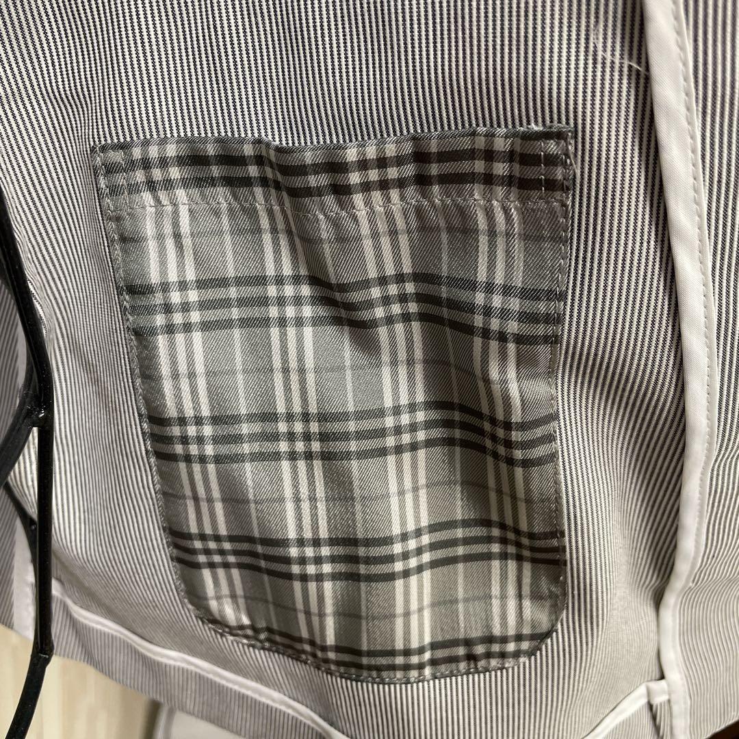 【超美品】BurberryBlackLabelグレー ストライプ柄 セットアップ