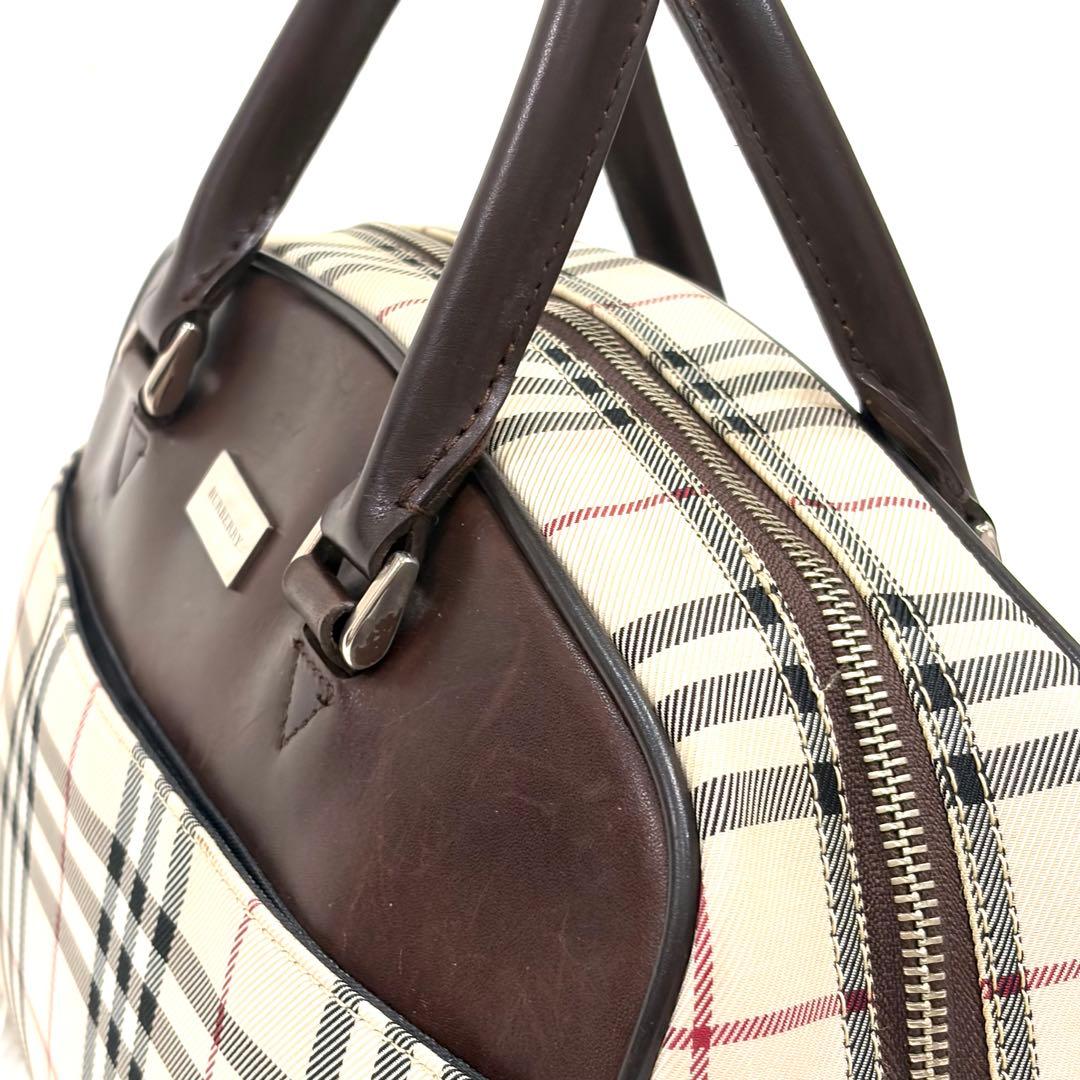 バーバリー BURBERRY ミニボストンバッグ ノバチェック ブラウン
