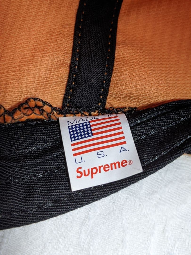 supreme⭐️ USA製　レアカラーコーデュロイキャップ オレンジ