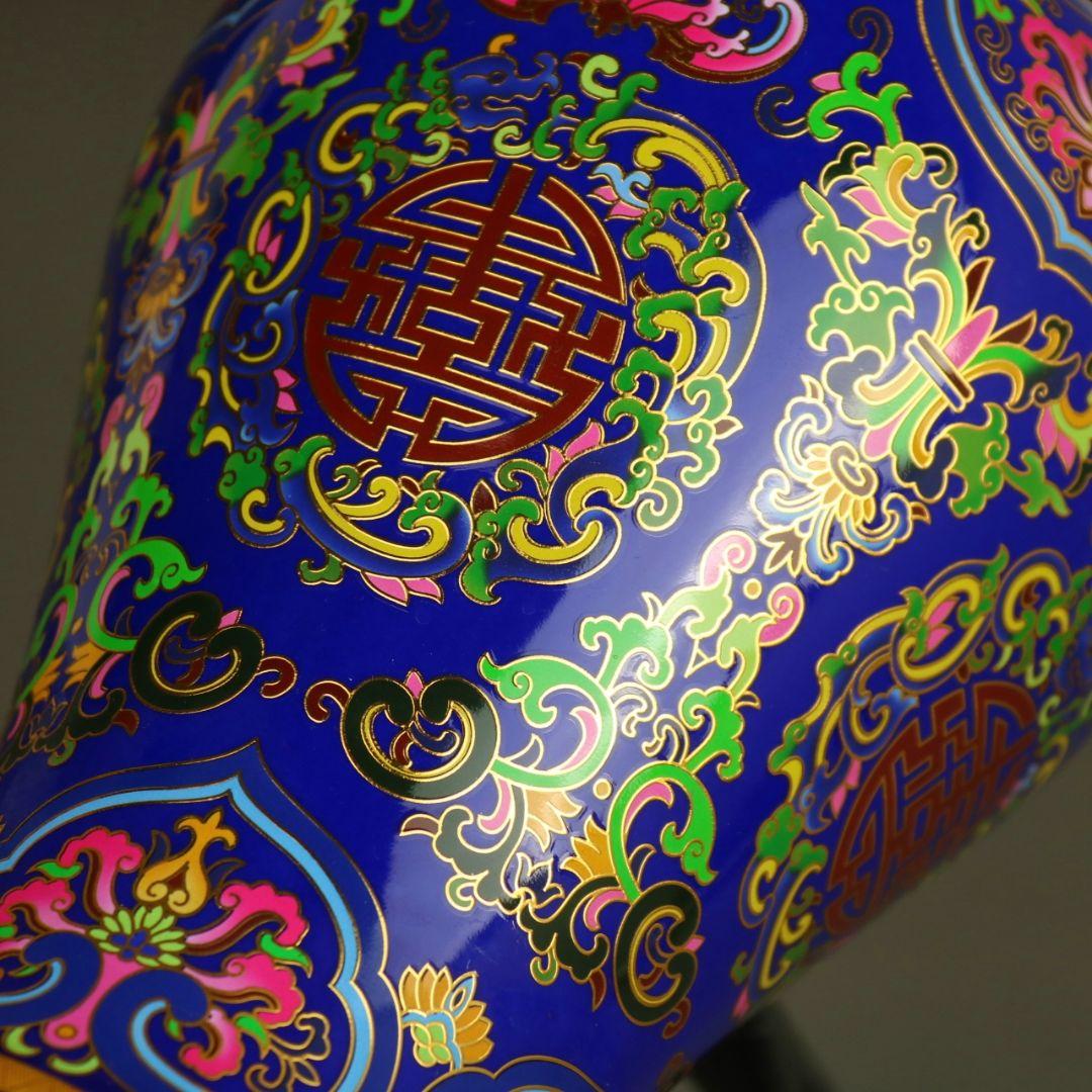 蒔金琺瑯彩梅瓶 美人瓶 景徳鎮 陶磁器 装飾品 工芸品 美術品 置物