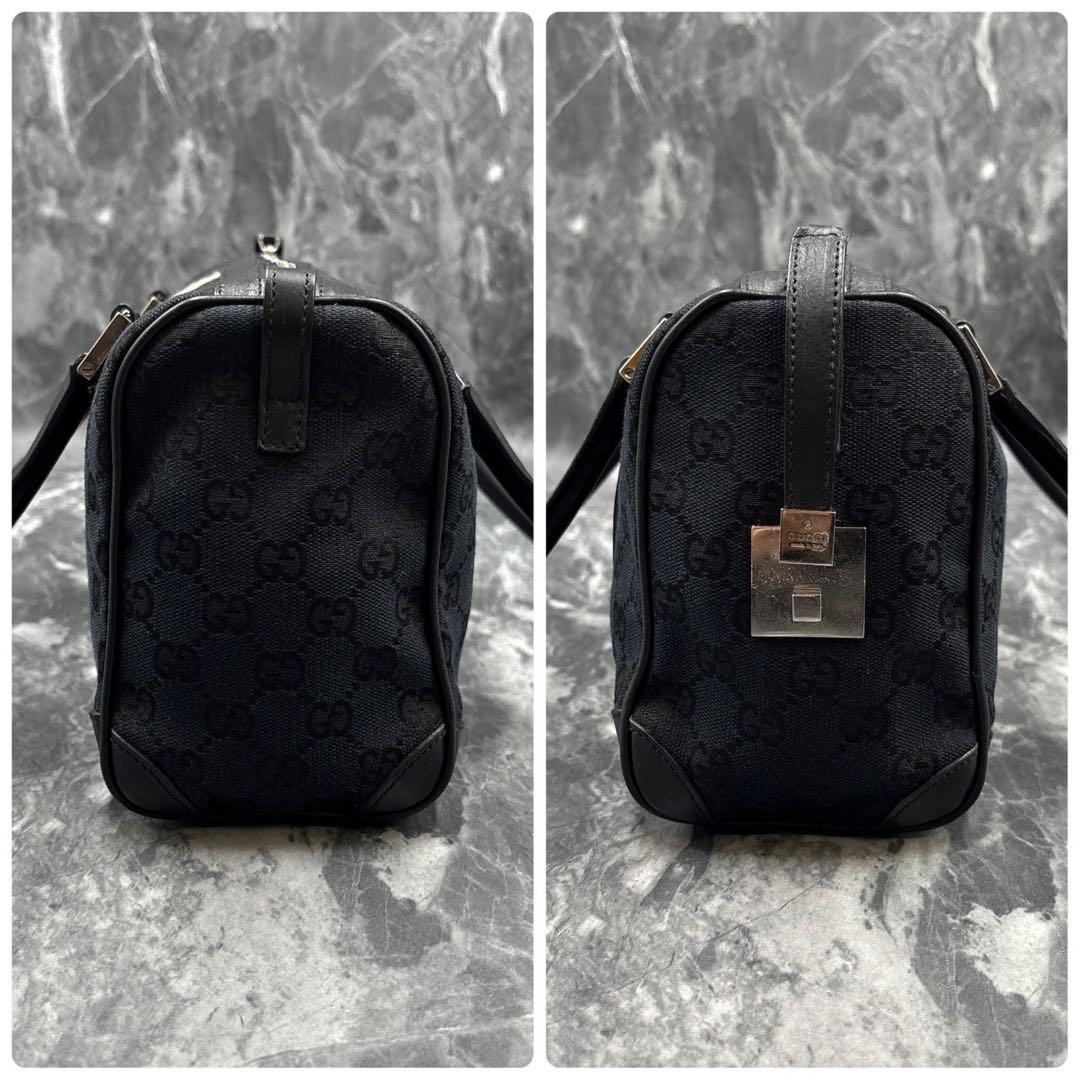✨美品✨GUCCI GG シェリーライン ハンドバッグ ミニボストン ブラック