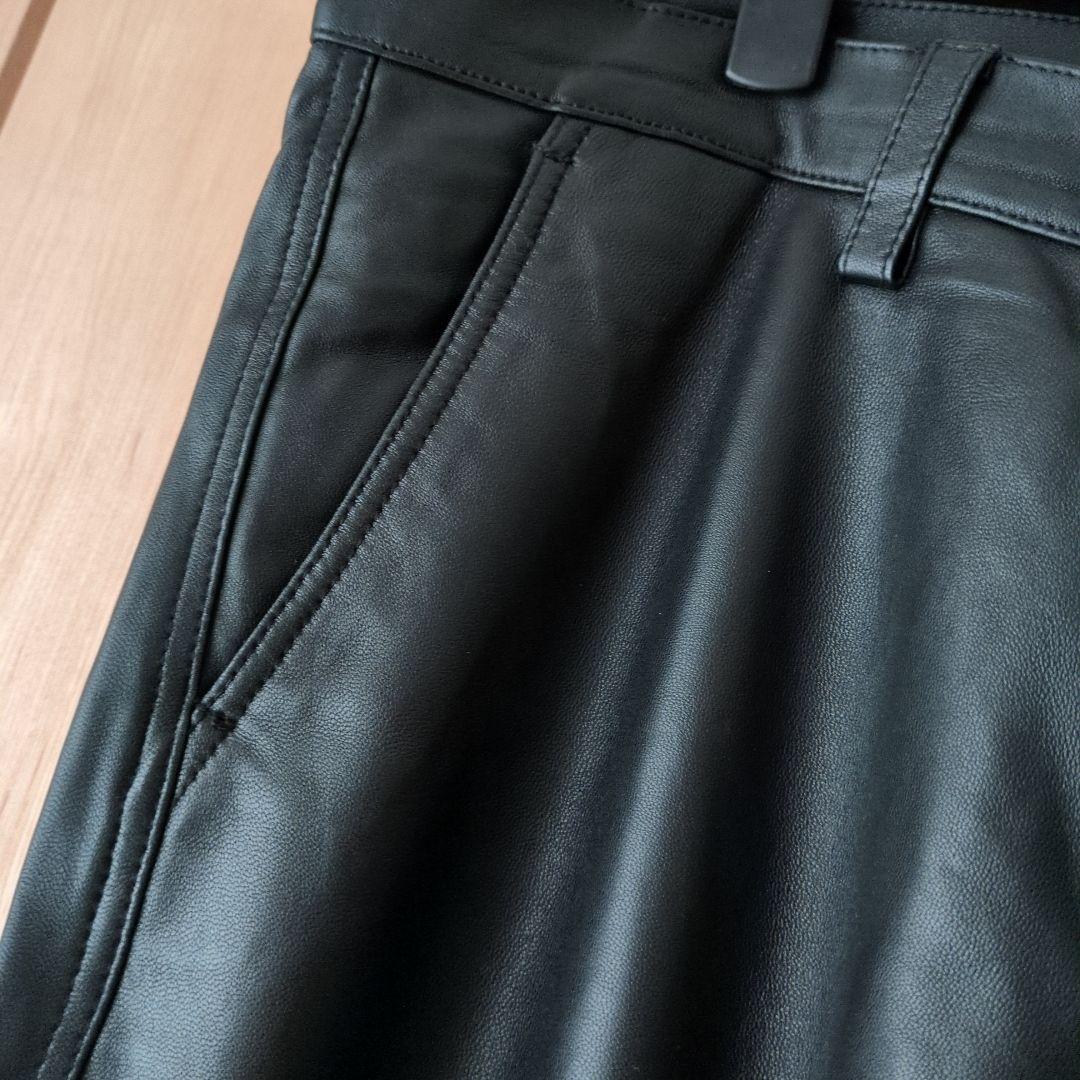 カステルバジャック ラム革パンツ 大きいサイズ レザー 黒
