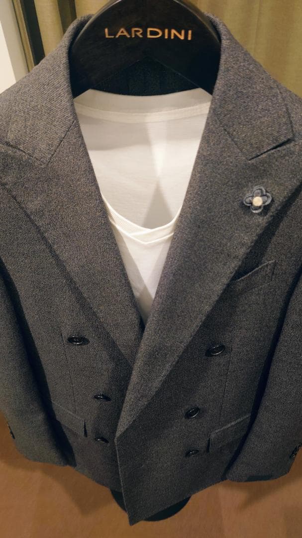 【新品】LARDINI ダブルジャケット グレー 44【セール】