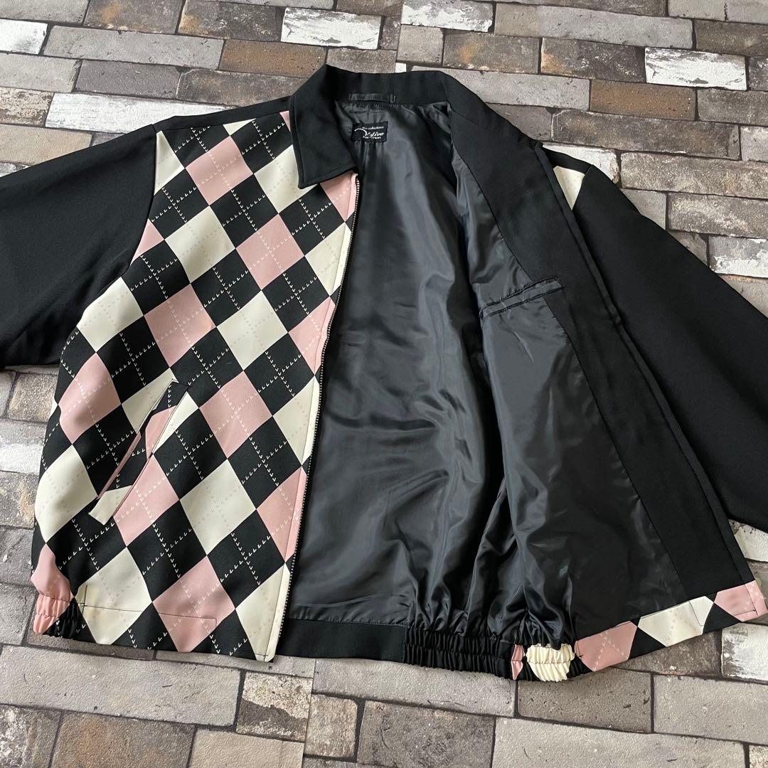90-00s Zip Blouson Black アーガイルチェック