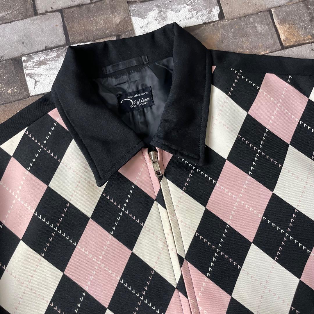 90-00s Zip Blouson Black アーガイルチェック
