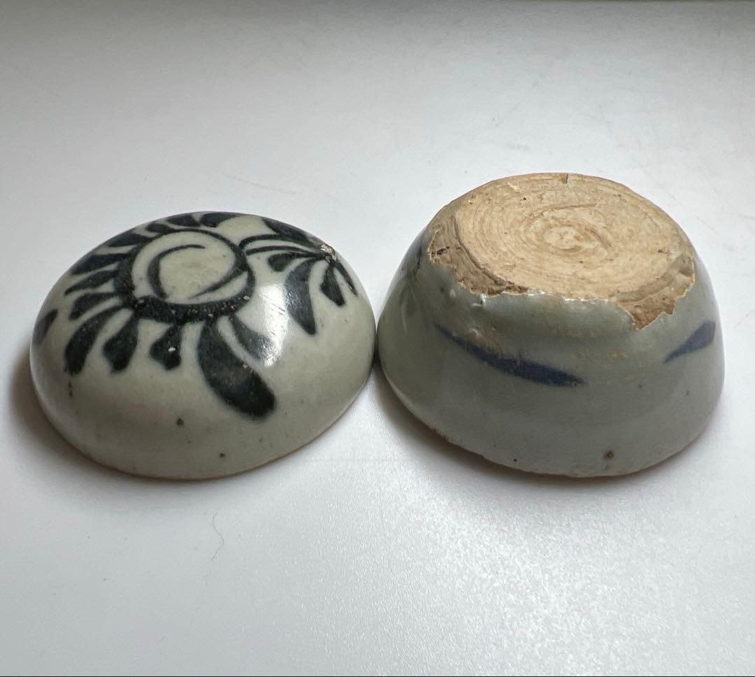 中国明時代　古染付香合　幅約5㎝　東Y8-0217②