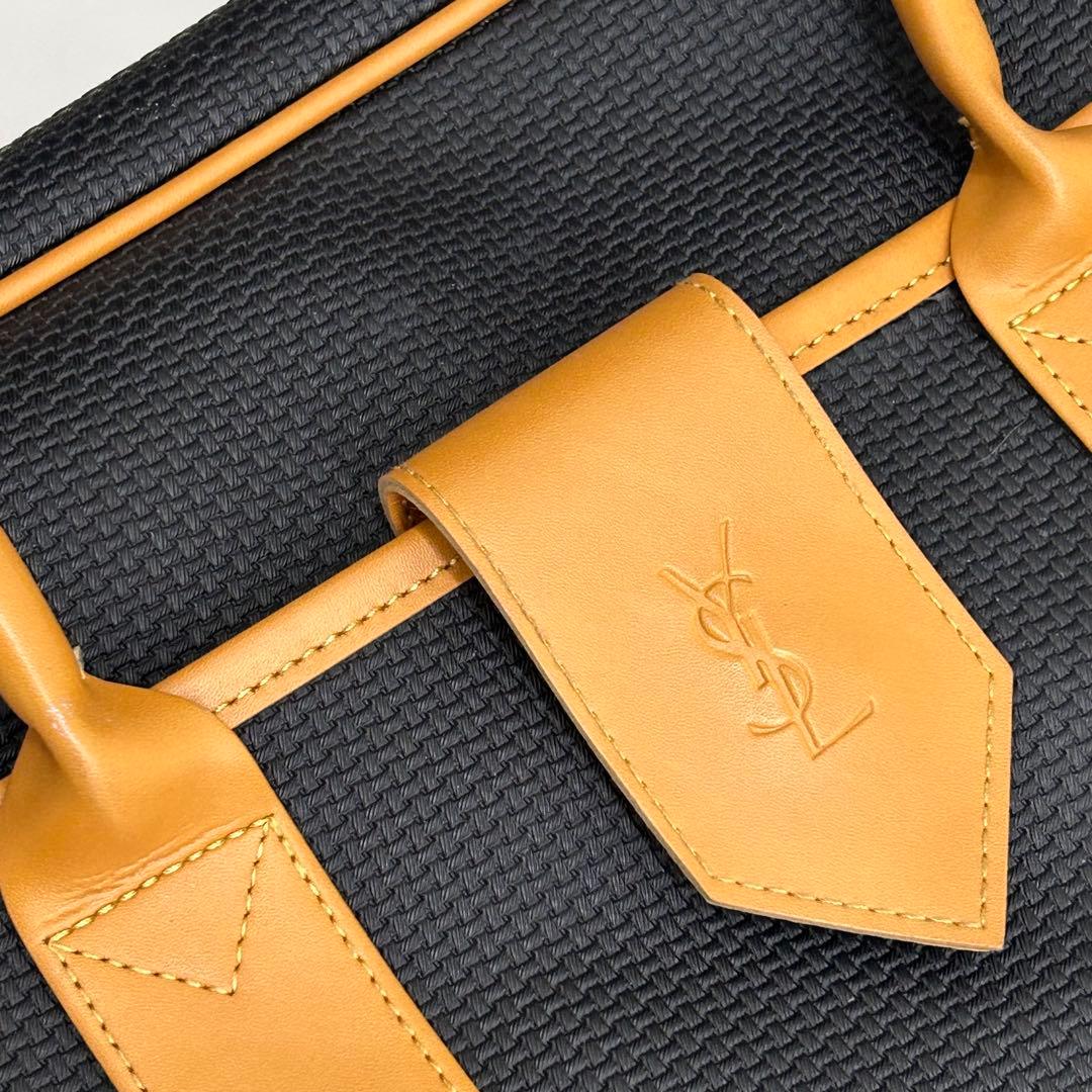 【極上美品】正規店購入品 イヴサンローラン YSL型押し ボストンバッグ 大容量
