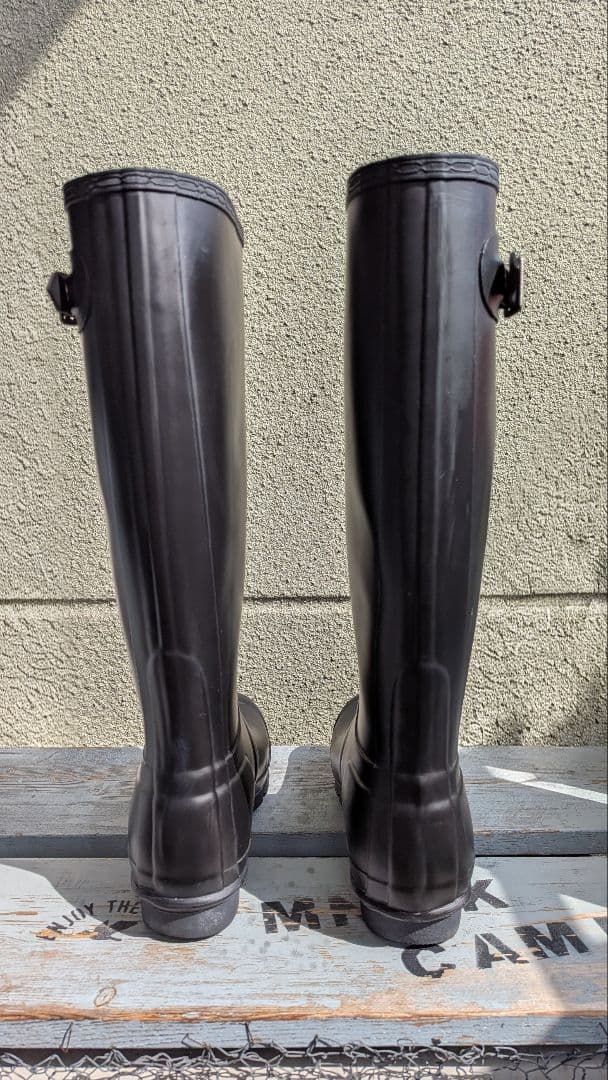 【修正再出品　HUNTER ハンター レインブーツ】ブラック ロング バックル付