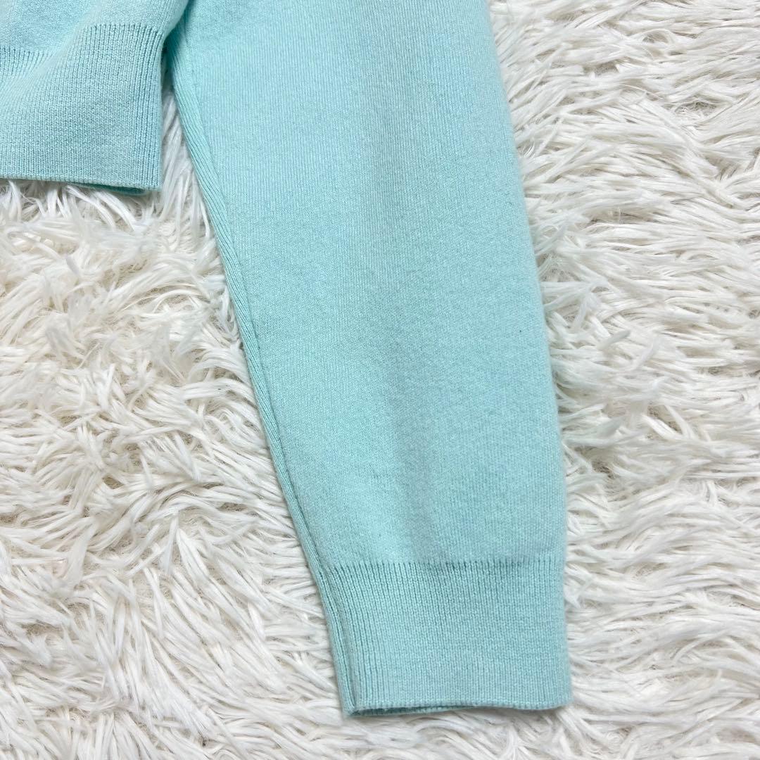 美品♡CABaN コットンカシミヤ クルーネックカーディガン ミントブルー S