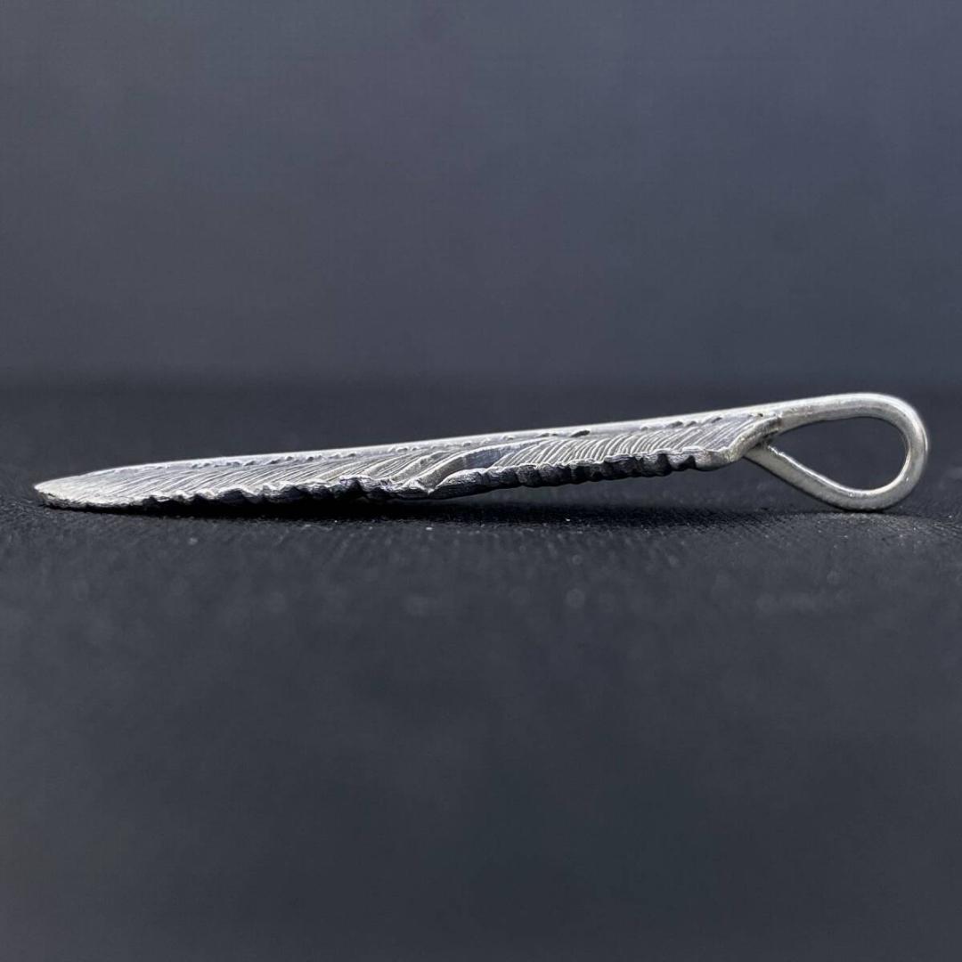 美品 SAAD シルバー925 50mm フェザー ペンダント