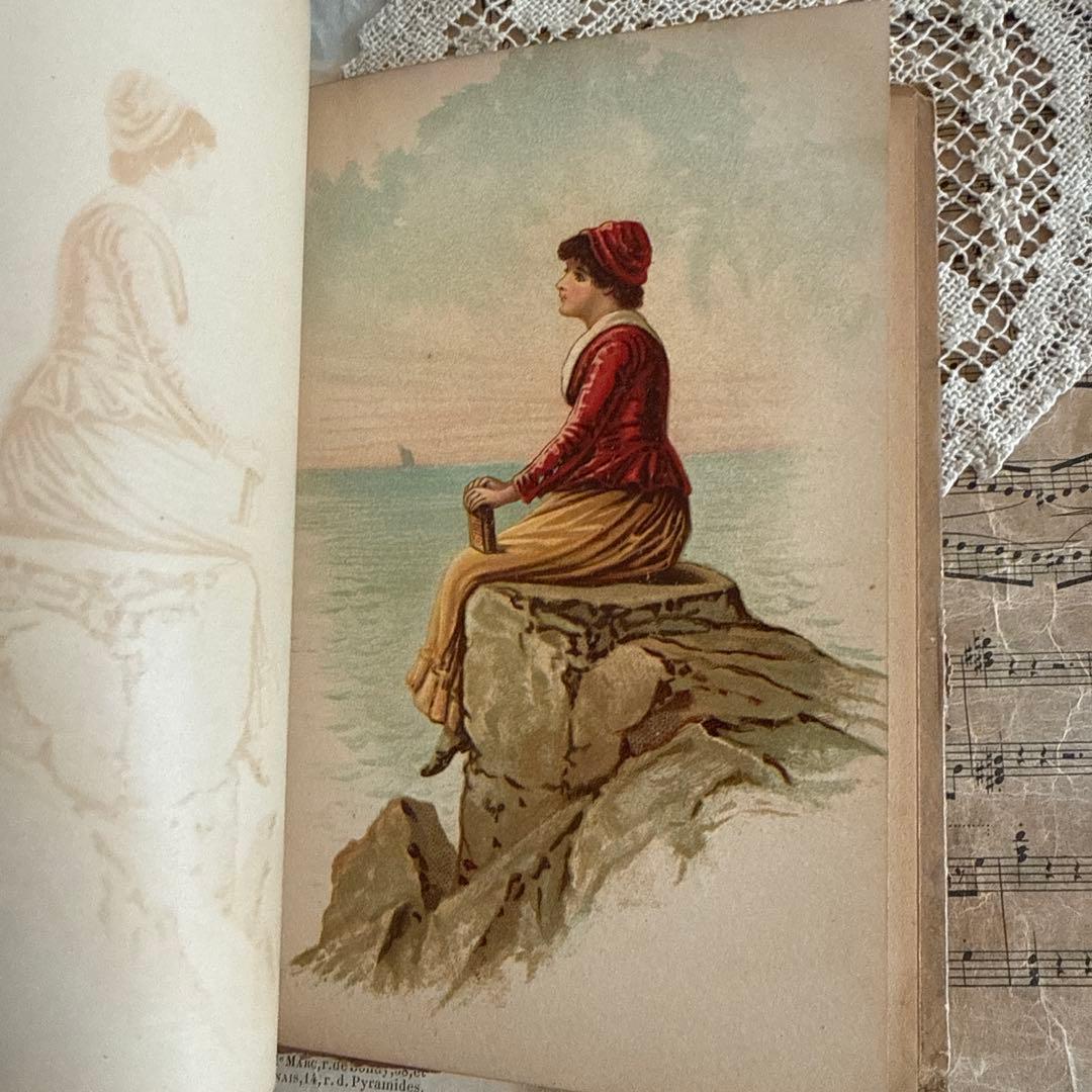 難有1894年アンティーク美しい挿絵の絵本　洋書ジャンクジャーナル古書クロモス