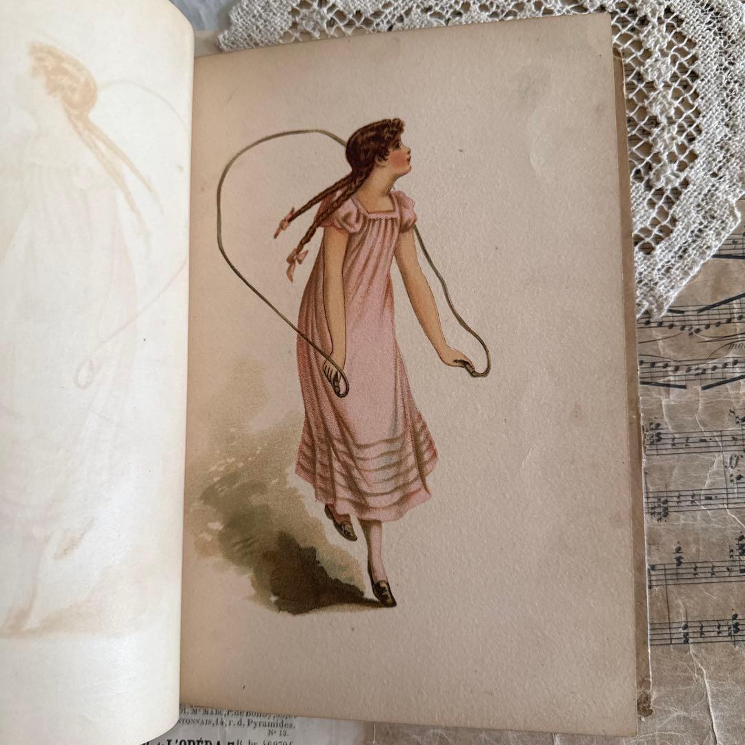 難有1894年アンティーク美しい挿絵の絵本　洋書ジャンクジャーナル古書クロモス