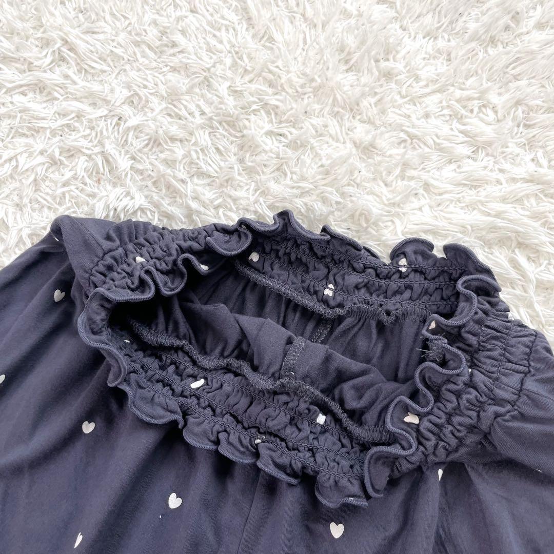 美品✨️ジェラートピケ ハート柄ロンT＆ショートパンツセット ネイビー