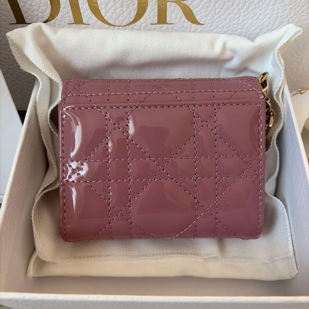 クリスチャンディオール　LADY DIOR ロータスウォレット ピンク　美品